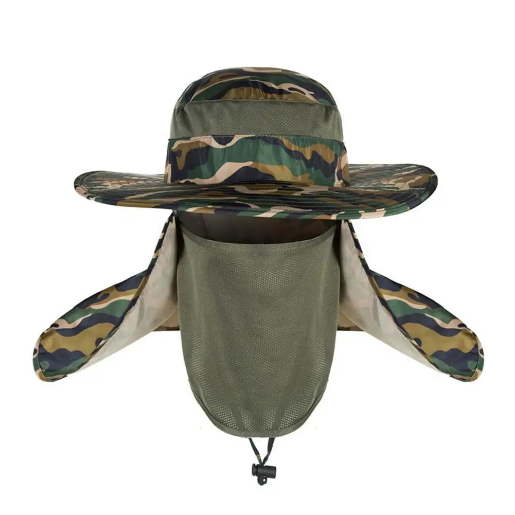 

Unisex Wide Brim Detachable Anti-UV Neck Face Flap Outdoor Sports Fishing Hat