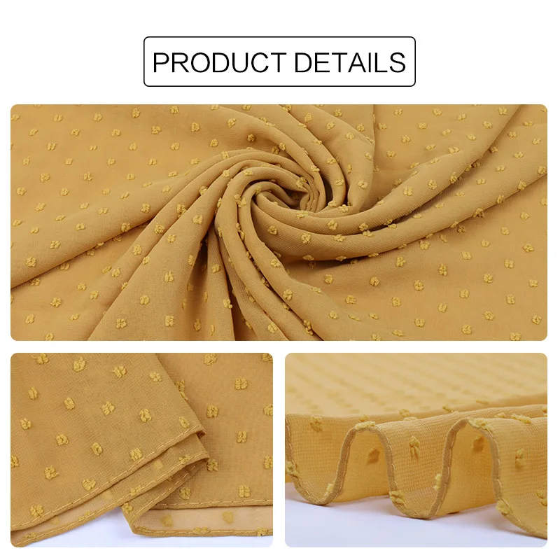 Шифоновый хиджаб для мусульманских женщин и девочек простой цветной головной