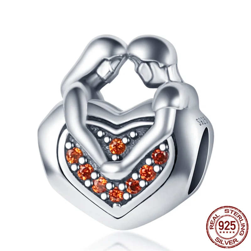 

100% Real 925 Sterling Silver Eternal Heart Zircon Beads&Charm Fit Original Pandora Bracelet&Bangle Making Fashion DIY Jewelry