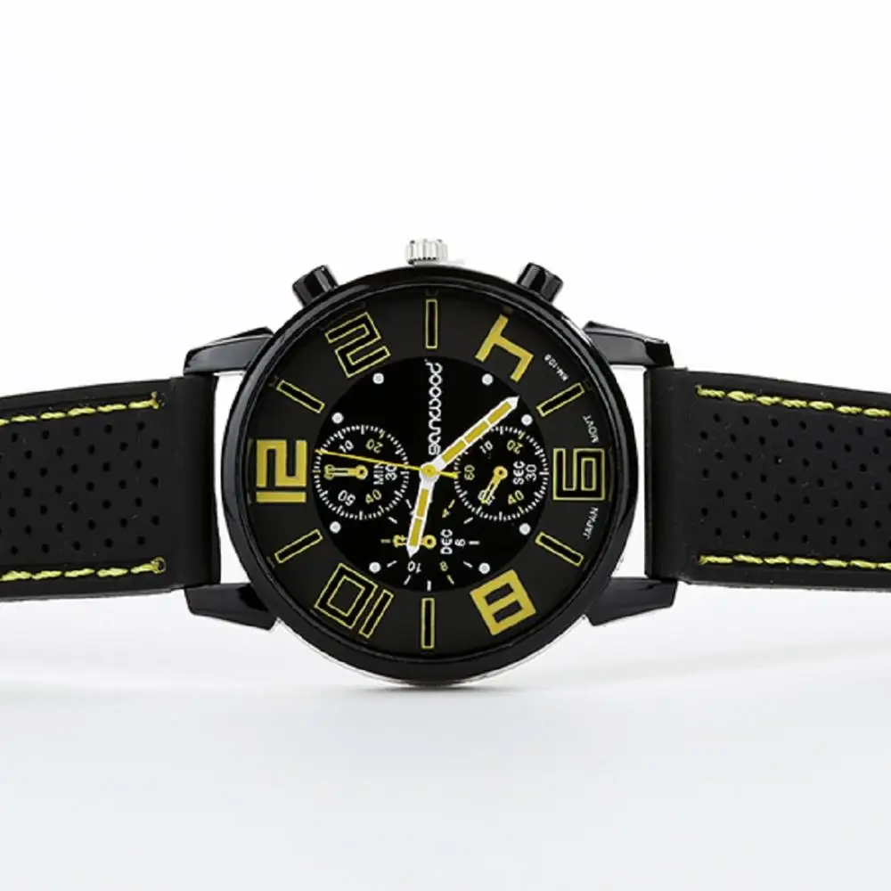 Мужские спортивные часы с силиконовым ремешком кварцевые аналоговые Элегантные