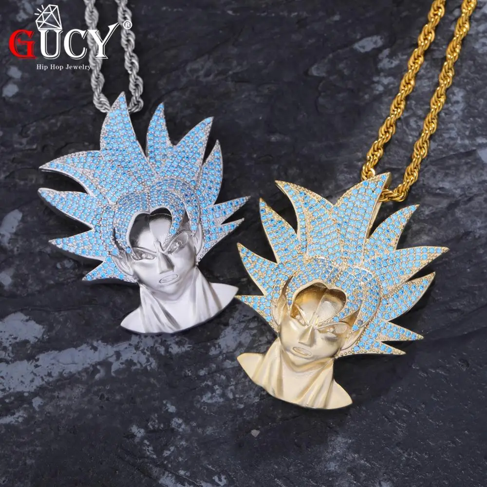 GUCY персонажа Защита от Солнца Кулон Цепочки и ожерелья со льдом в стиле