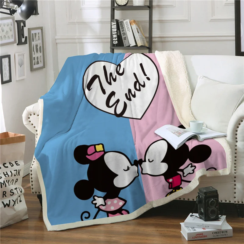 Одеяло для детей и взрослых кровать Disney Mickey Mouse Minnie теплое зимнее покрывало из