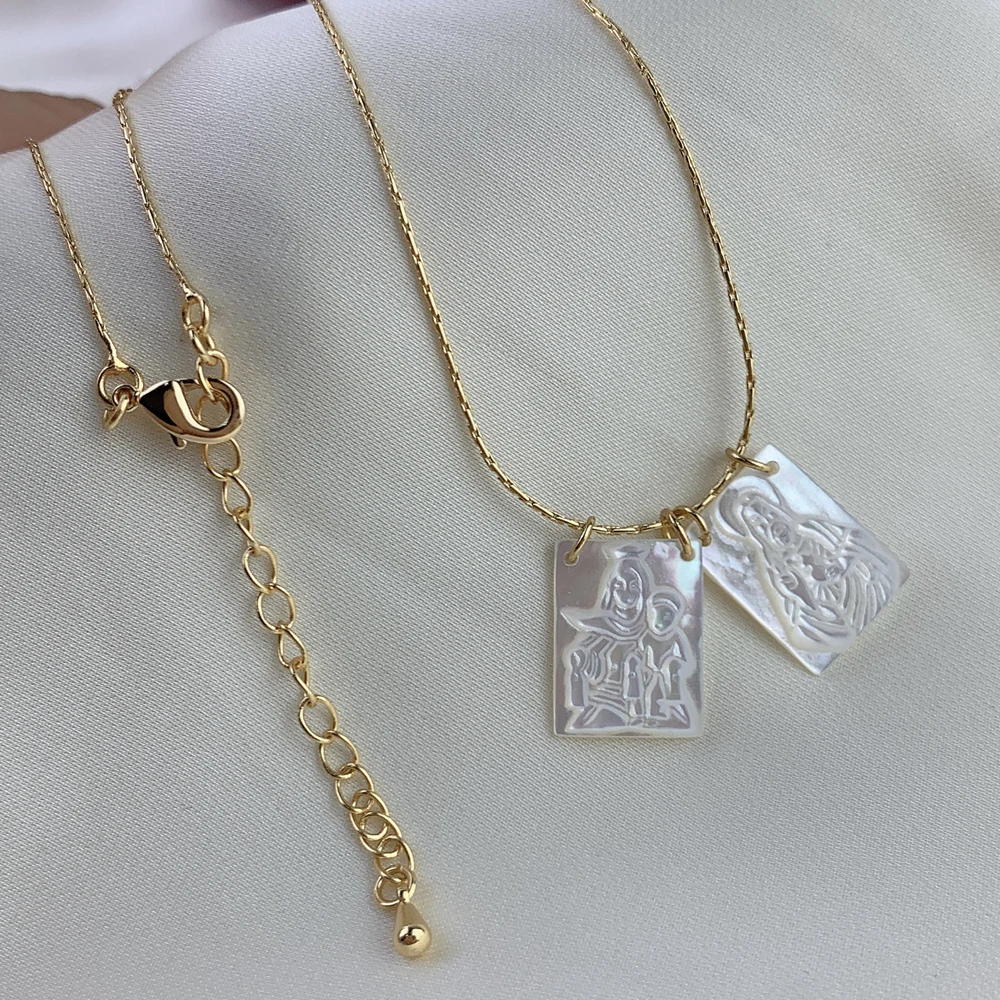 Ожерелье с прямоугольным Иисусом 12 х 16 мм Дева Мария подвески для женщин