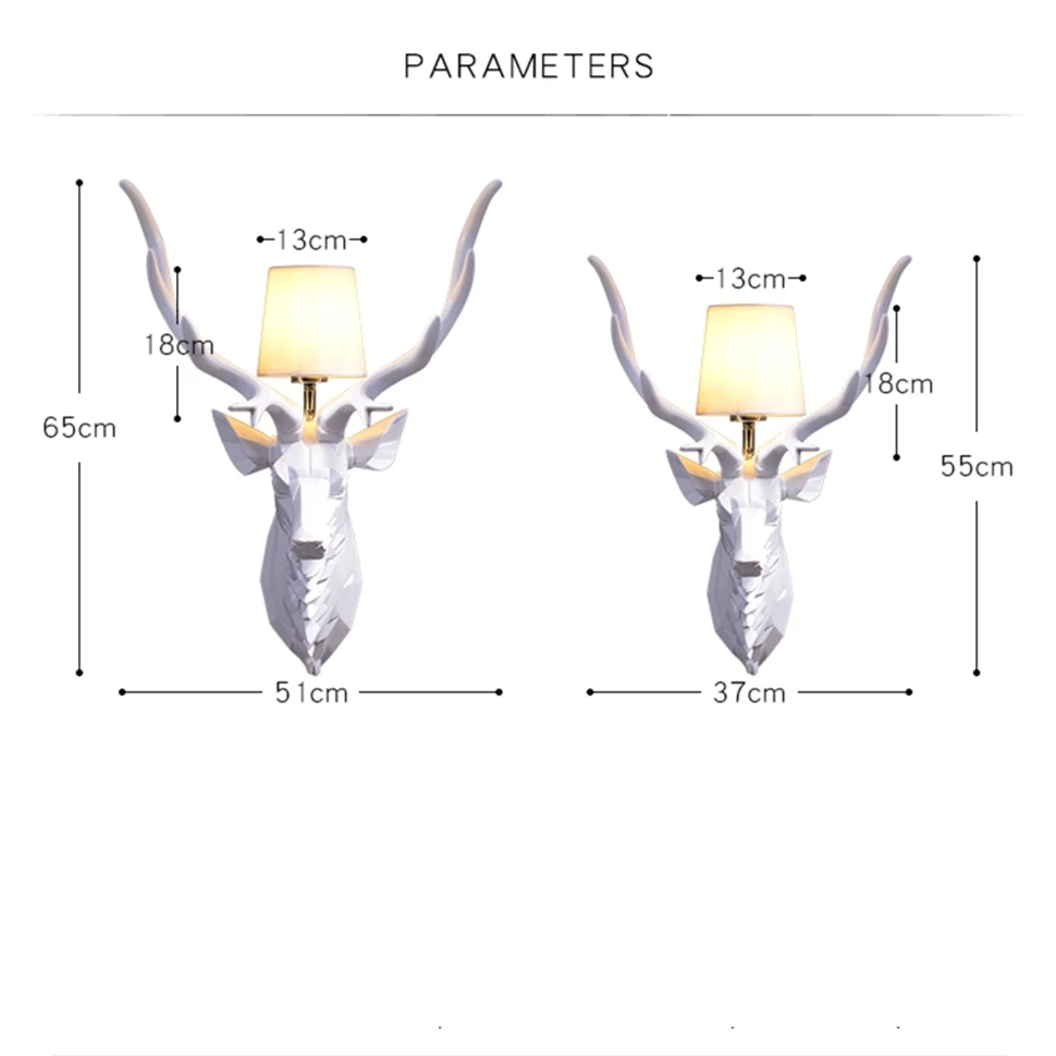 Старинный чердак смоляная цветная настенная лампа с оленем Скандинавское