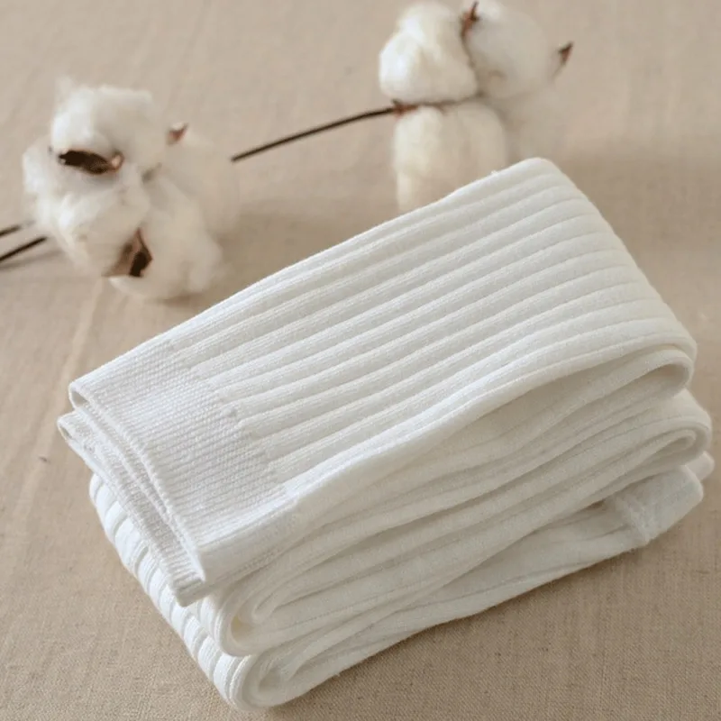 Хлопковые теплые колготки для маленьких девочек Осенние Однотонные эластичные