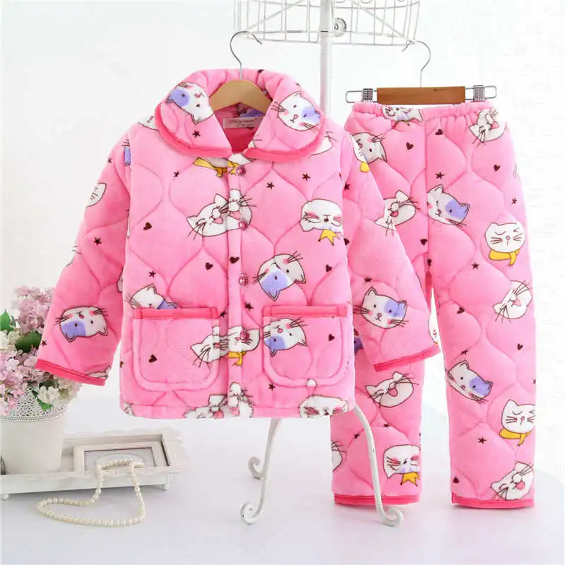 6168 pajama sets Pijama infantil; детская одежда; зимние пижамные комплекты; утепленная Пижама; комплект; детские пижамы; детская фланелевая одежда для сна; пижамы для младенцев - Цвет: 6168 pajama sets