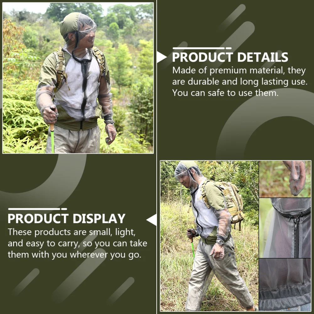 

1 Set Outdoor Breathable Mesh Hooded Suits with (Grey)