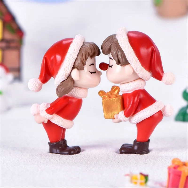 

Miniature Figurine Garden Couple Figure Doll DIY Bonsai Decor Mini Christmas