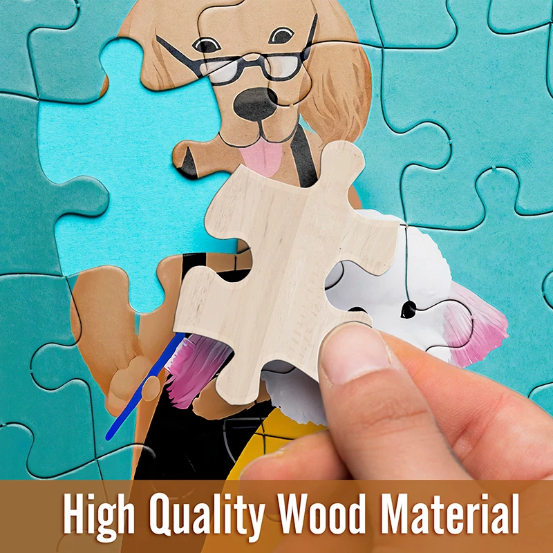 DIY 1000 шт. головоломки Забавные кота собаки арт деревянные для детей и взрослых