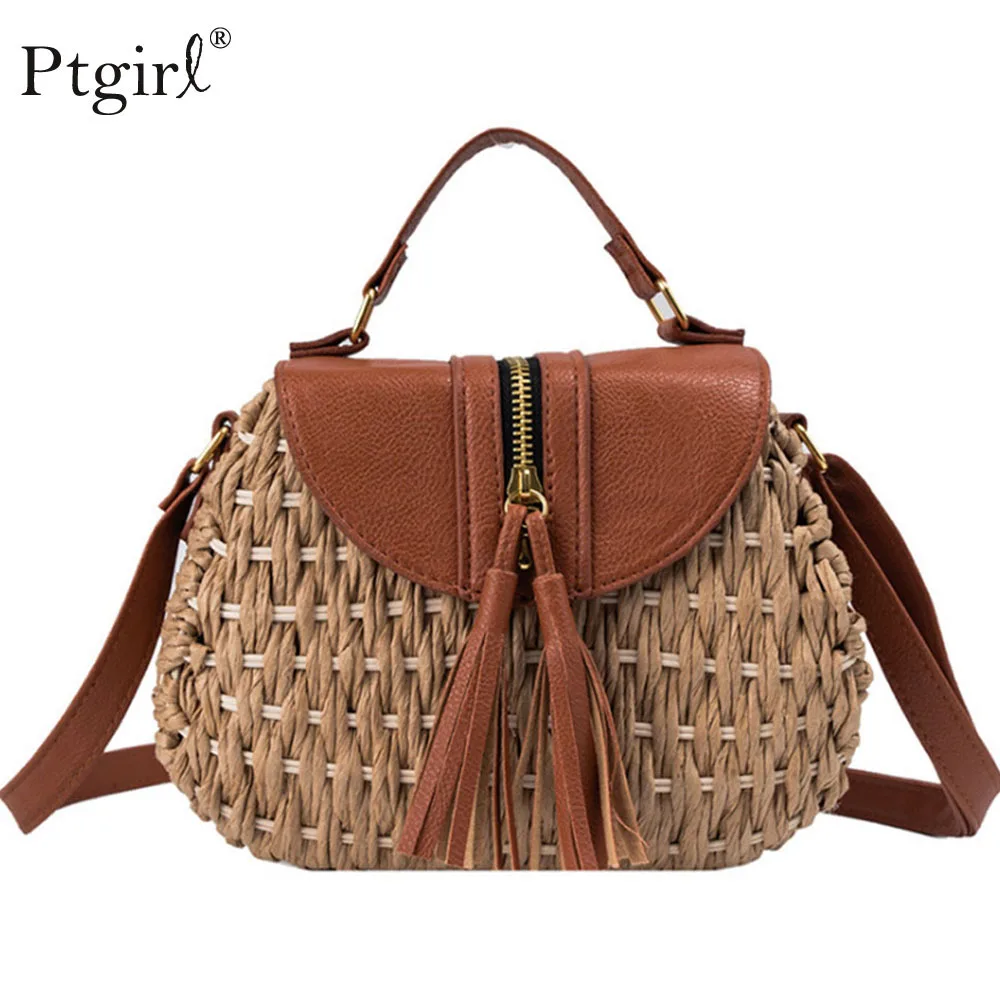 2019 модные дизайнерские женские плетеные сумки мессенджеры через плечо Ptgirl