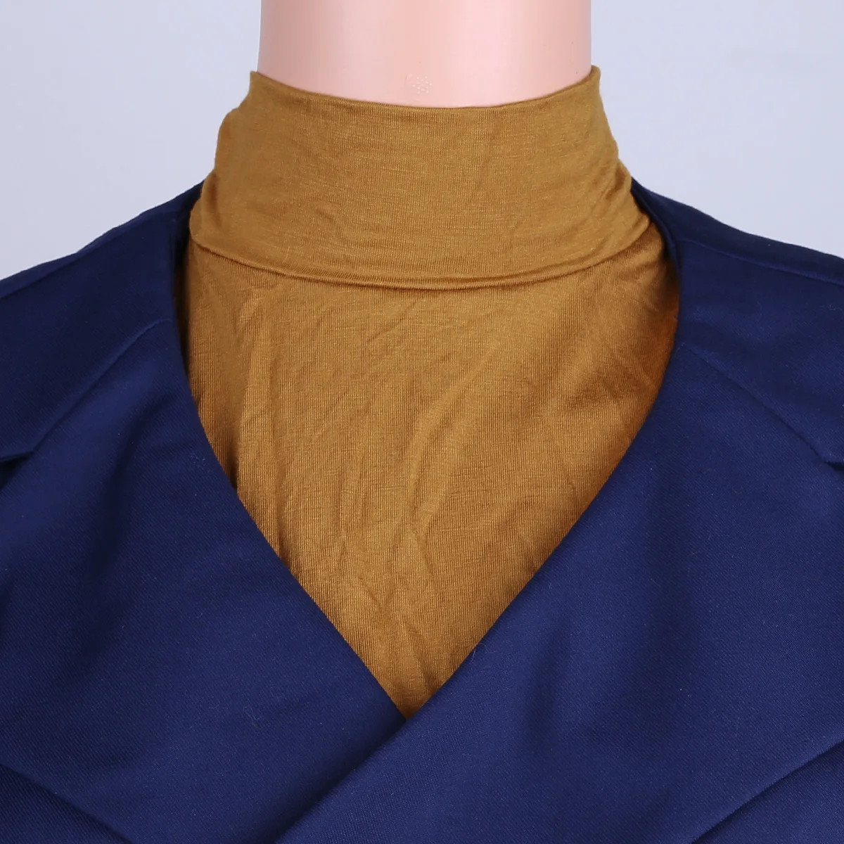 Съемный хлопковый ложный воротник с высоким воротником водолазка половина топа