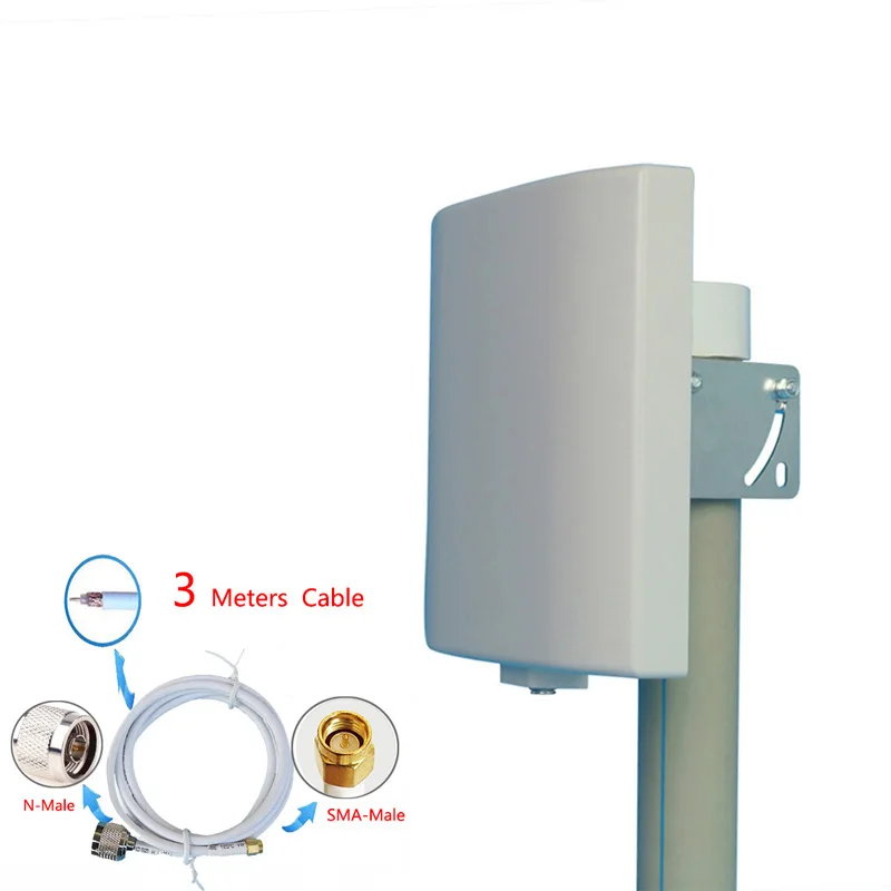 UHF антенна 433MHz направленная антенна 423~ 443MHz настенная патч-панель плоская антенна Lorawan NB-IOT антенна - Цвет: 3 meters cable