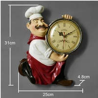 american chef wall hanging clock creative home living room kitchen dining room wall decoration silent wall clock wall decorat