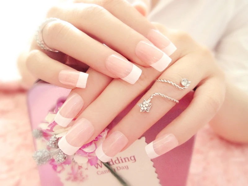 Накладные ногти 24 шт. Классические Акриловые Длинные искусственные розового и