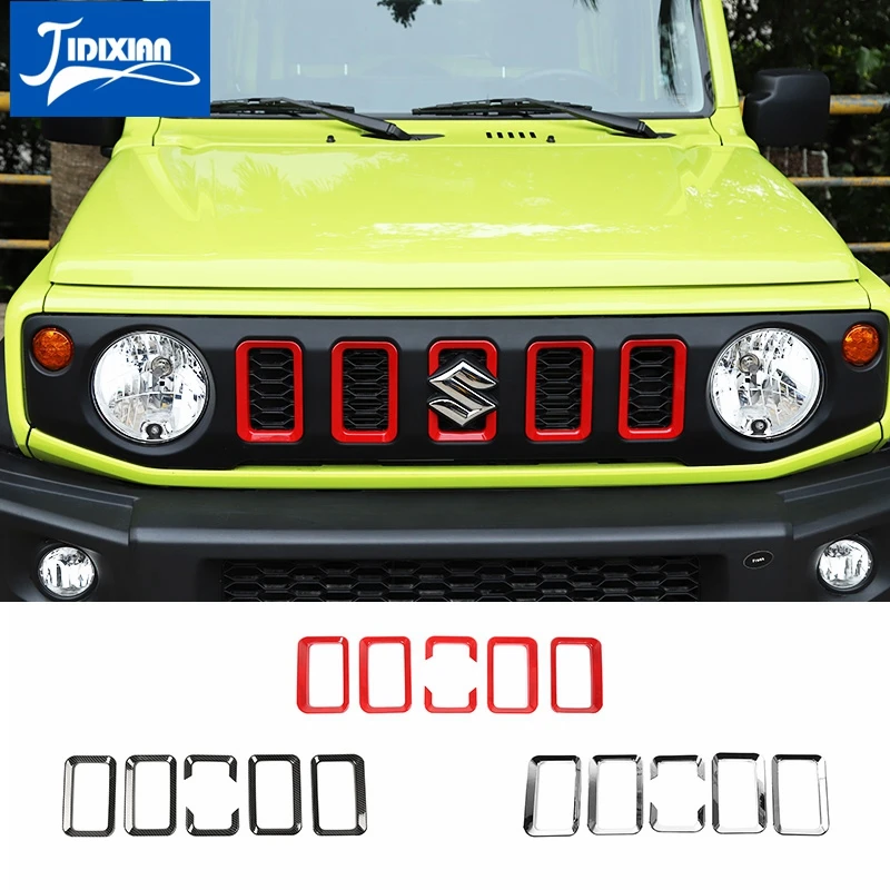 

JIDIXIAN Styling Mouldings Car Front Grill Grille Decoration Cover Stickers Accessories for Suzuki Jimny 2019 2020 2021