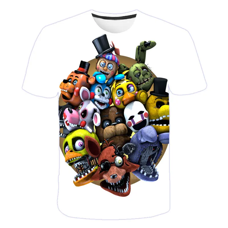 

2021 New Boys Fnaf 3D Game T-Shirt New Kids Five Nights in Freddy's Summer Anime Top Boy Girl Kids Kpop Fnaf Tee Clothing