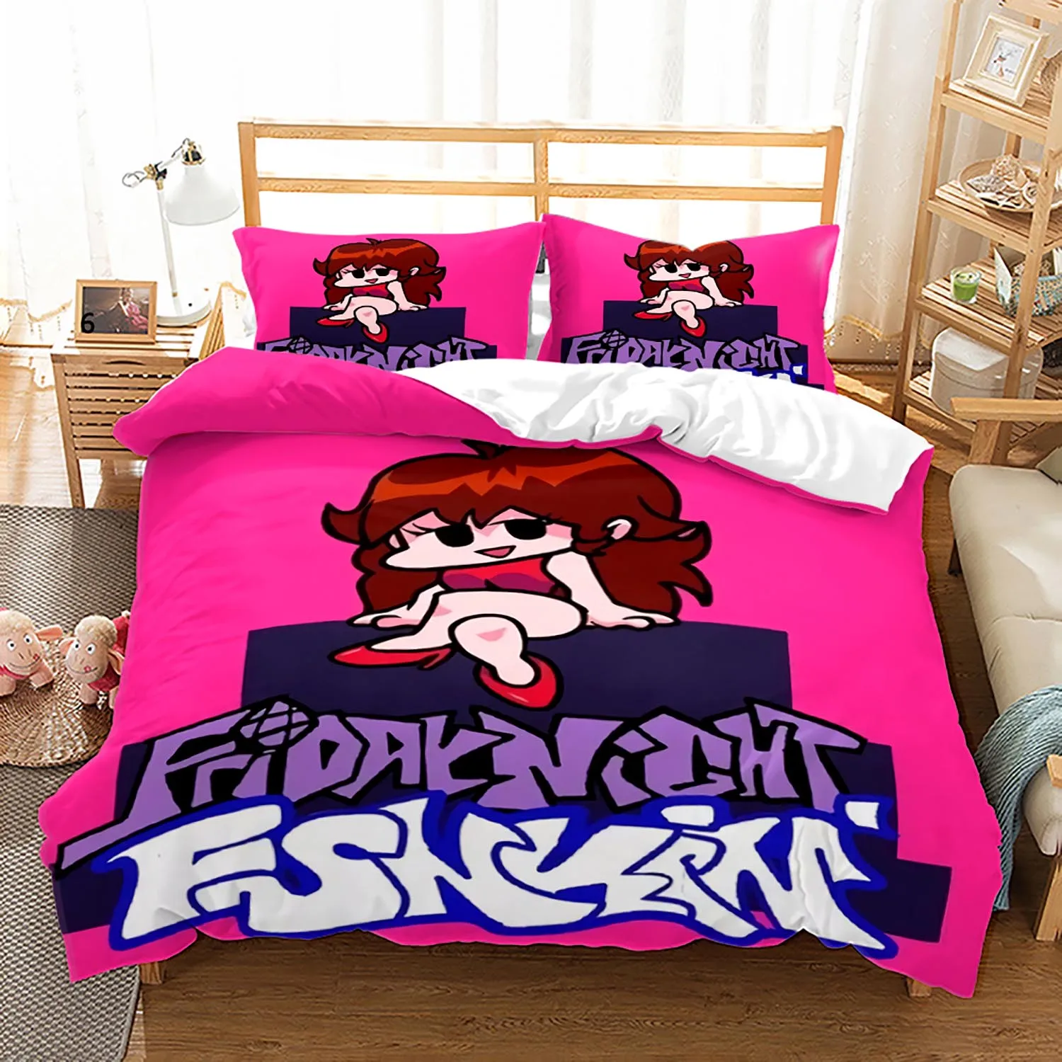 

Cartoon Games Series Duvet Cover 3pcs Set Friday Night Funkin Quilt Cover Bedding Sets Queen King Size Comforter Cover Bed Cover