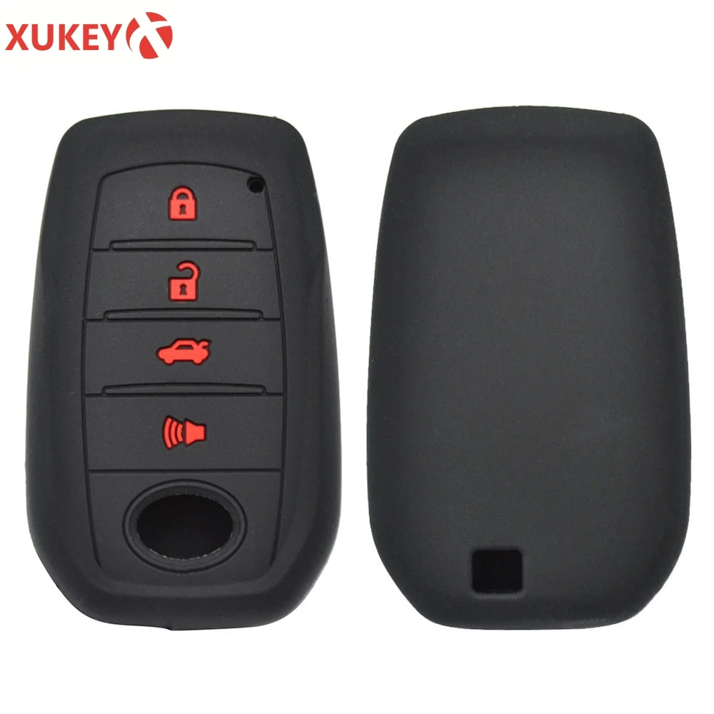 Силиконовый чехол для автомобильного ключа с 4 кнопками Toyota Fortuner Rav4 Highlander Land Cruiser