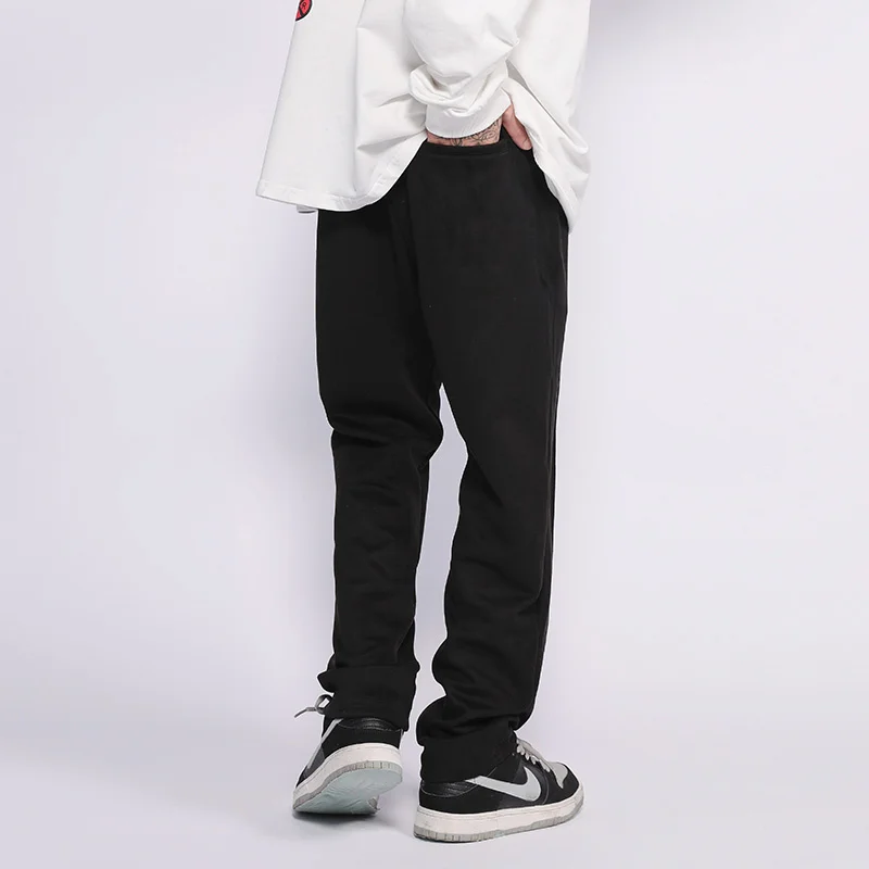 Брюки мужские в стиле хип-хоп однотонные замшевые повседневные штаны полоску на