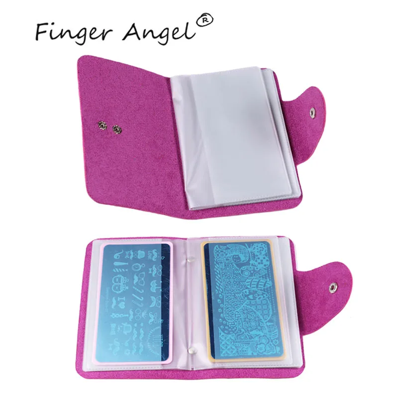 Finger Angel 20 Slots Nail Art Stamp Plate Stamping Cases Plates Holder Storage Bag Organizer Template Tools | Красота и здоровье
