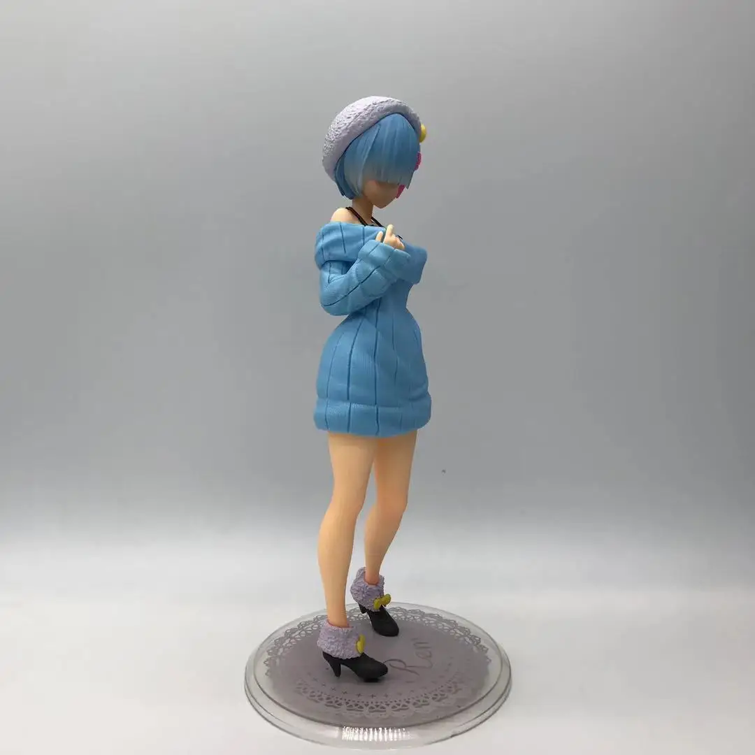 

23CM Anime Figure Re:Life in a different world from zero Knit Dress Rem Figure Action Figure Japan Anime Figures PVC Model Toys