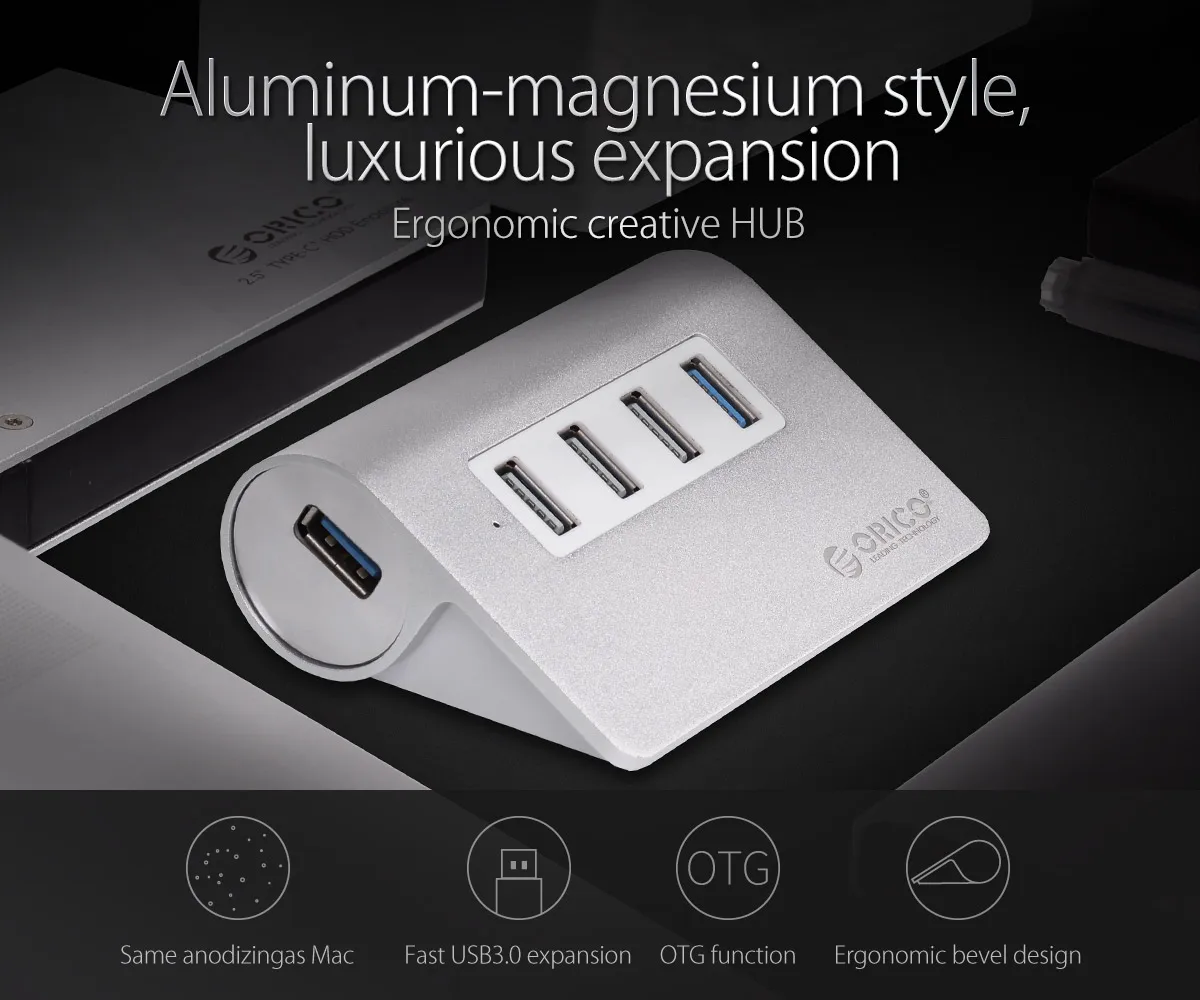 ORICO прозрачный usb-хаб мульти высокоскоростной USB3.0 2,0 сплиттер 4 порта OTG адаптер для чтения карт для настольных ПК Аксессуары для ноутбуков