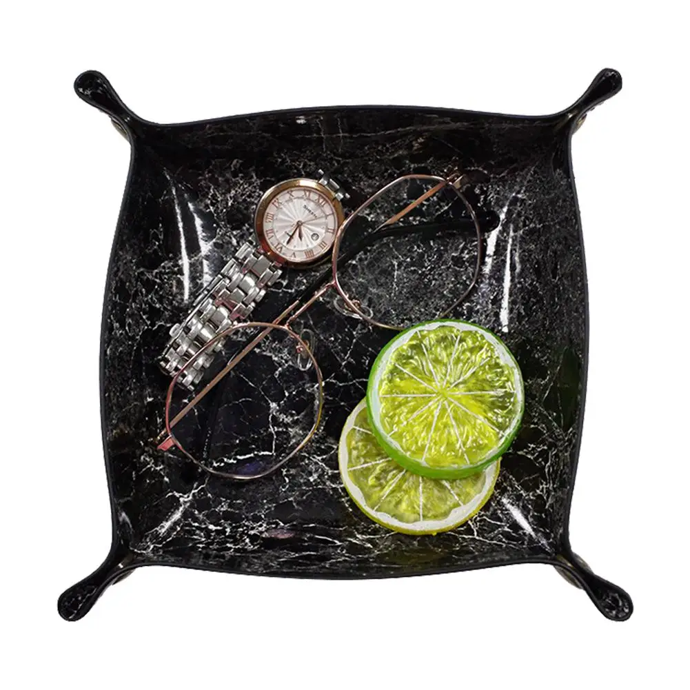 Кожа услуги лоток Органайзер тумбочка рабочего стола комод ювелирных изделий