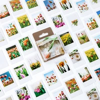 46pcs the season of tulip stickers set 44mm mini flower sticker for decoration seal adhesive album diary student kids gift a6384