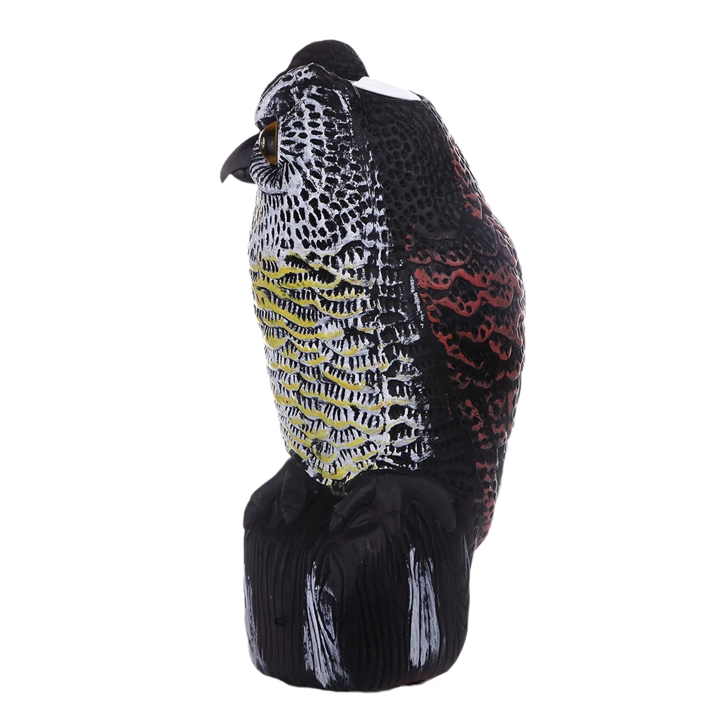 Simulation Solar Power OWL To Scare Birds Scarecrow Fake Horned Owl Decoy Panel Blink Vocal Pest Repellent Ornament Garden Tools | Дом и сад