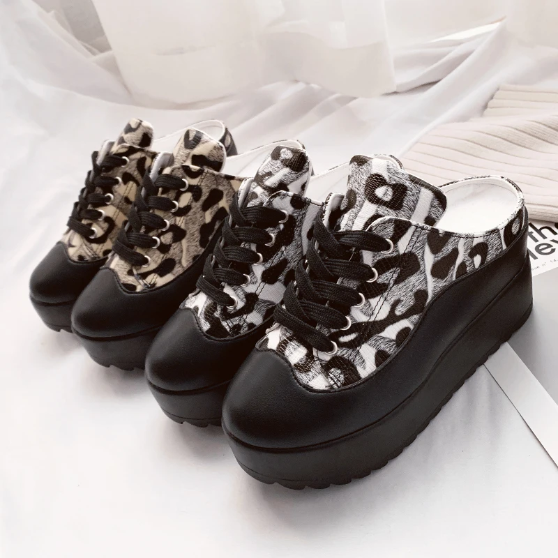 

Leopard print leather flats Casual platform shoes Fashion Women Casual Shoes Mixed Colors women shoes luxury women shoes W35-73