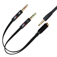 3 5mm audio mic y splitter cable headphone adapter female to 2 male cable for pc laptop