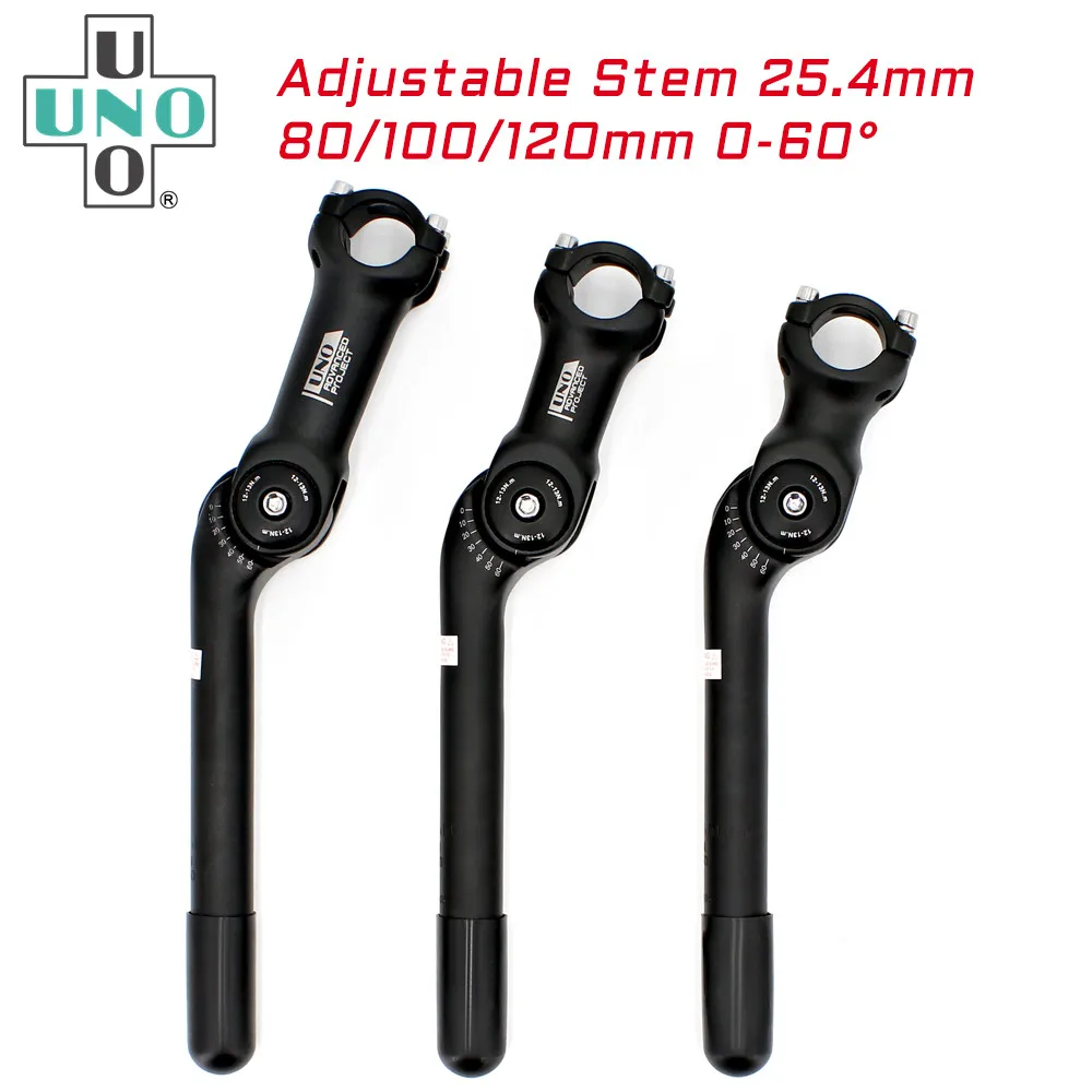 

UNO 25.4x80/100/120mm Adjustable Angle Bike Aluminum Alloy Handlebar Stem Riser Front Fork Stem Adapter Cycling Accessories