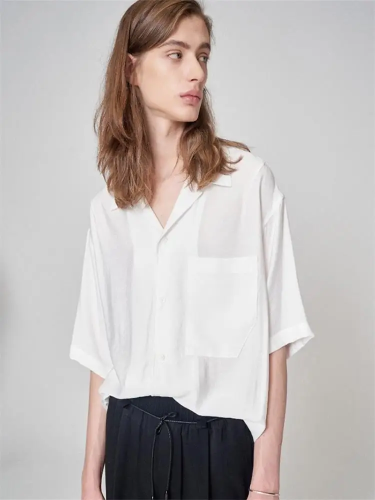 Мужская рубашка с коротким рукавом супер Свободная драпировка оверсайз | одежда