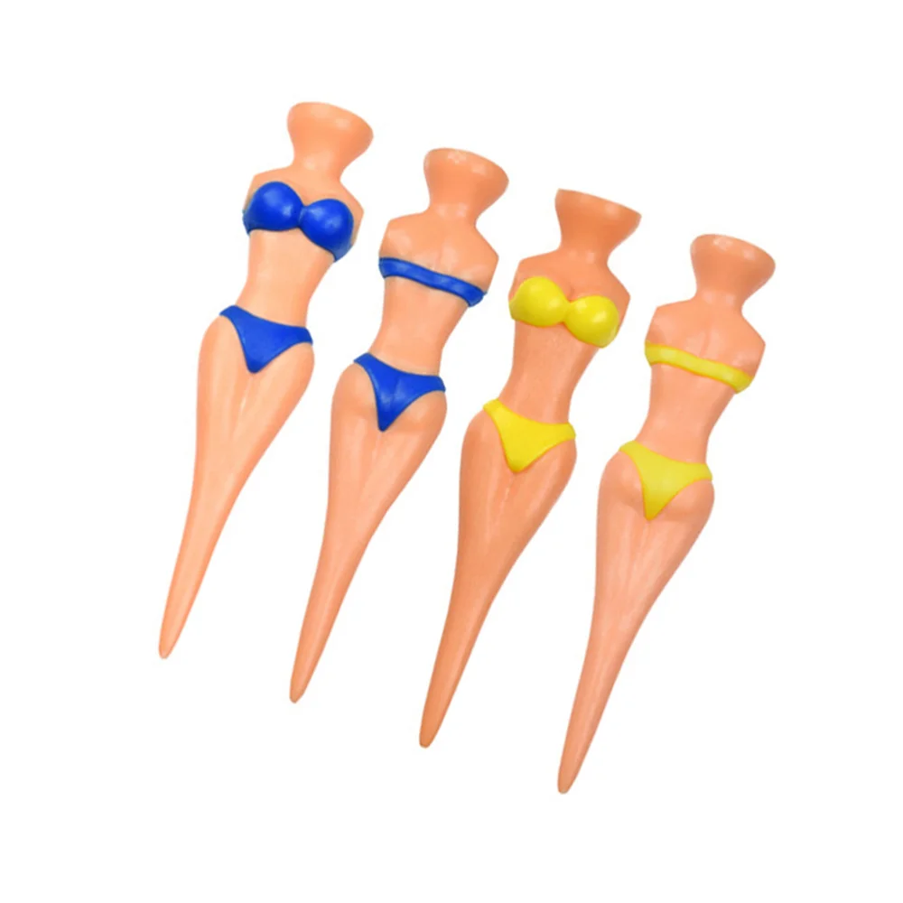 

10pcs Tees Nails Bikini Sexy Lady Sports Tees Training Equipment Supplies Accessories (Yellow+Blue, 5pcs for Each