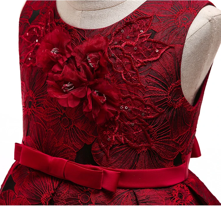 Formal Backless Dress Elegant Kids Dresses For Girls Clothing Layered Wedding Girl Dress Gown Wedding Party Princess Dress