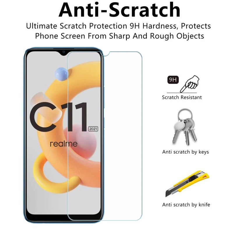 9H закаленное стекло для Realme C11 2021 Защитная пленка переднего экрана C 11 Стекло