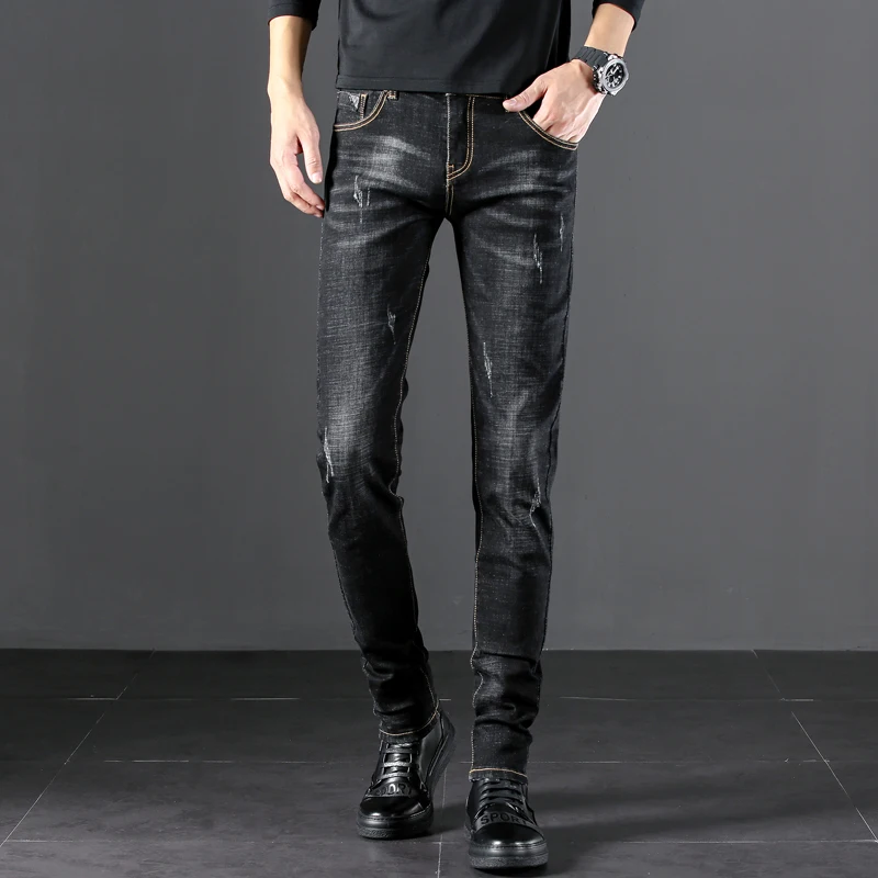 Брендовые мужские облегающие эластичные хлопковые джинсы WWKK 2020 модные деловые