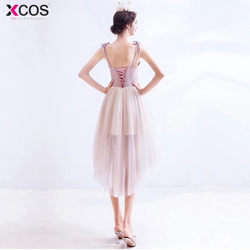 Короткое платье для выпускного вечера с высоким низом 2020 милые вечерние платья