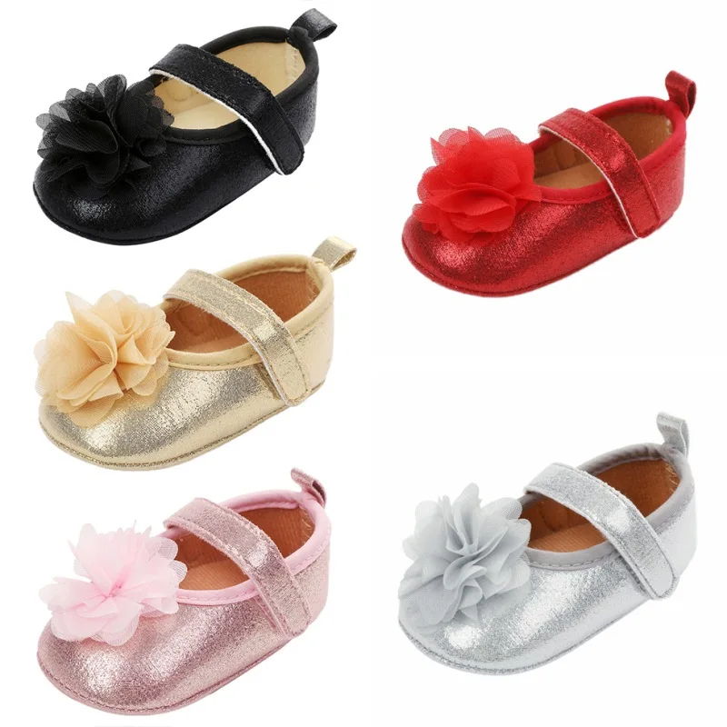 

Baby Girls Cute Flower Princess Shoes Soft Bottom Non-Slip Toddler Kids Prewalkers 0-18M