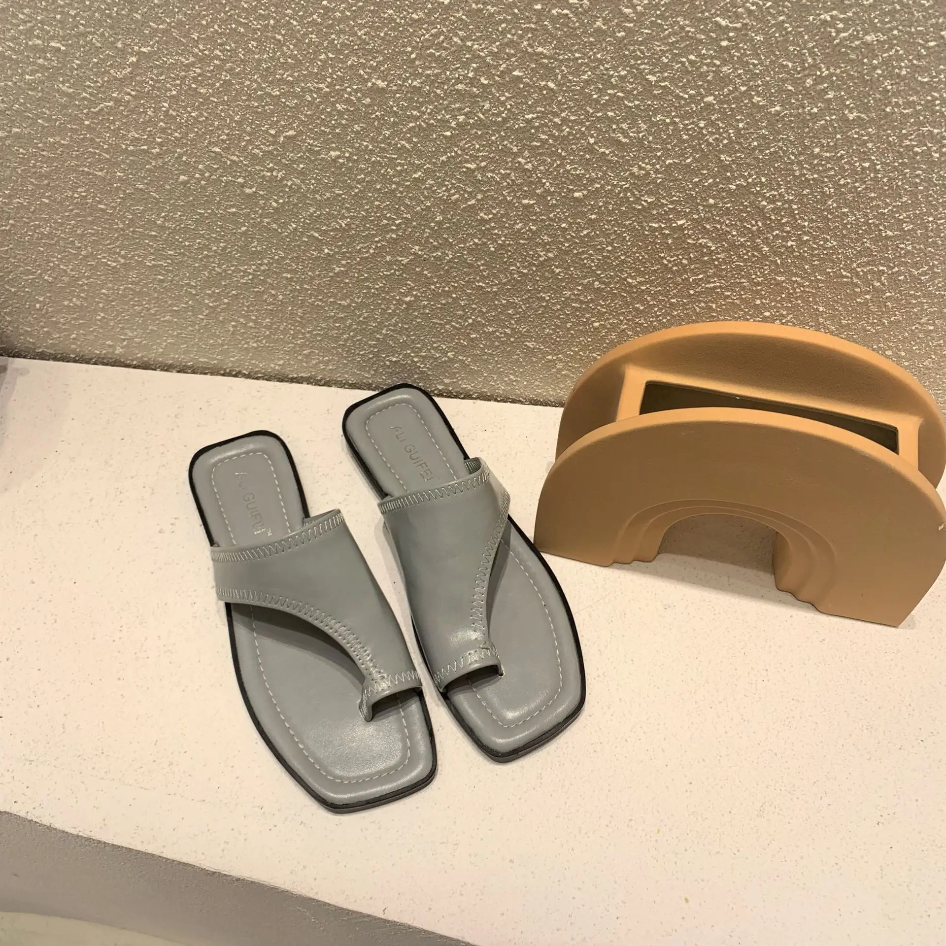 

Flat Shoes Female Ladies' Slippers Fabric Rome Rubber Slides Shoes Slippers Flat Slides Fabric Rome