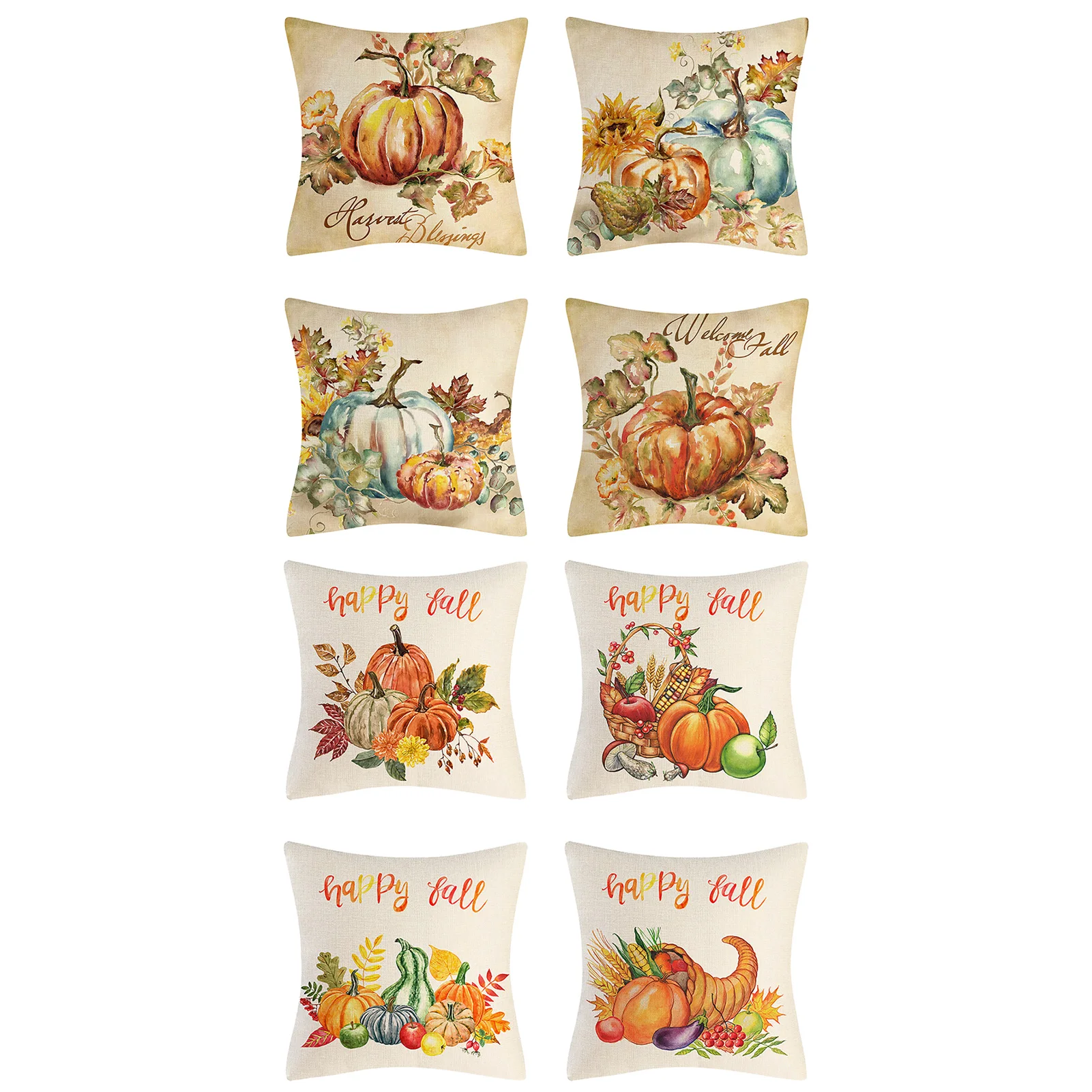 

Thanksgiving Pillow Covers Autumn Pumpkin Decorations 18 X 18 Inch Set Of 4 Linen Autumn Leaves Decorative Throw Dependable