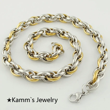 AMUMIU аксессуары Веревка ожерелье из нержавеющей стали звено цепи для мужчин