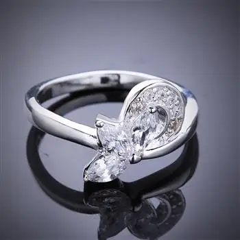 

Silver-plated Drop Zircon Simple Ring R498-8 LKNSPCR498