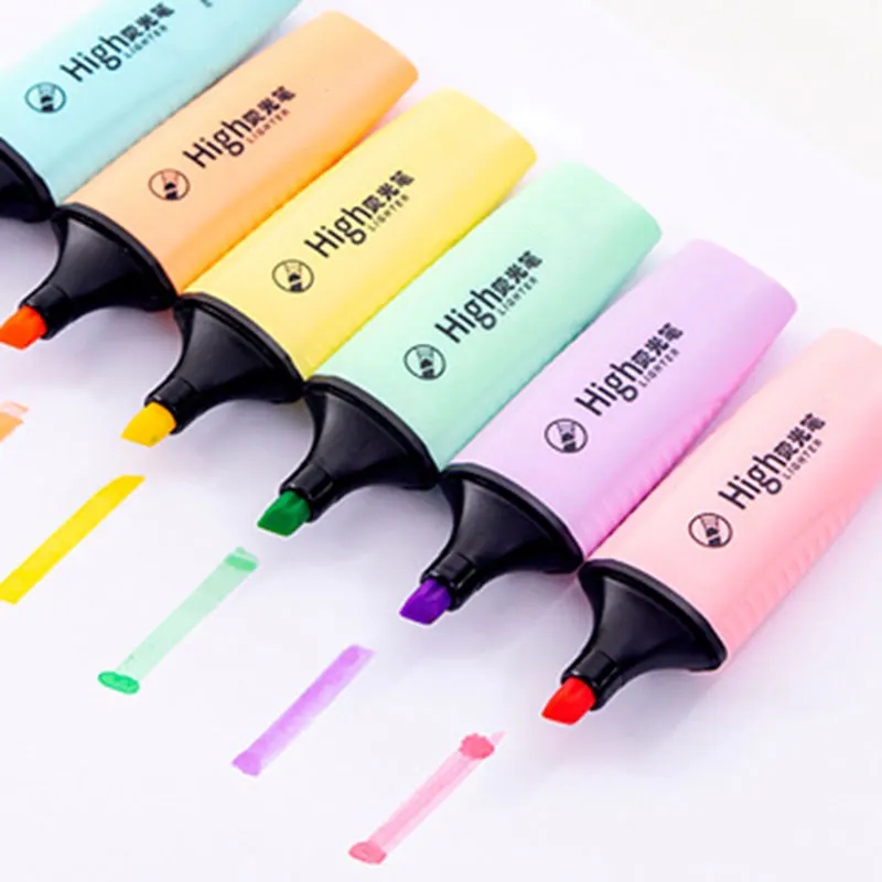 

Cute Macaroon Color Mini Colorful Candy Color Highlighters Art Markers Fluorescent Pen Gift Stationery THIN889