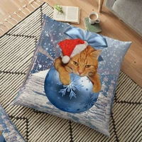 merry christmas cushion cover 4545 flower pillowcase cotton linen sofa cushions pillow cases pillow covers
