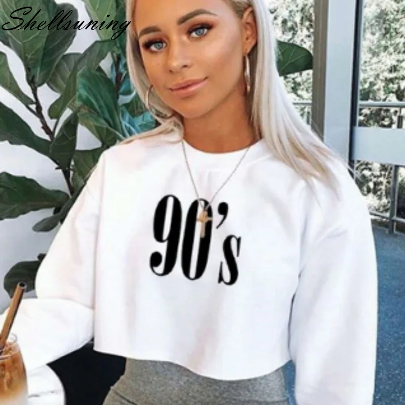 Shellsuning толстовки Толстовка для женщин 90s с буквенным принтом Harajuku Пуловеры