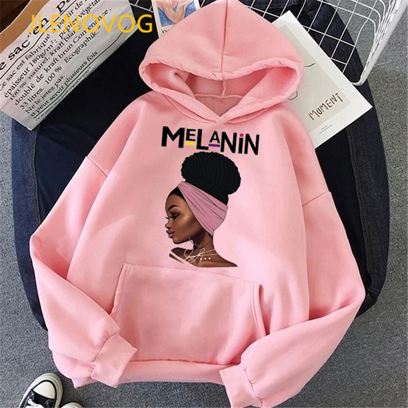 

Fashion black girl magic hoodies women vogue melanin poppin sweatshirt women BLM velcet thick wning coat winter autumn clothes