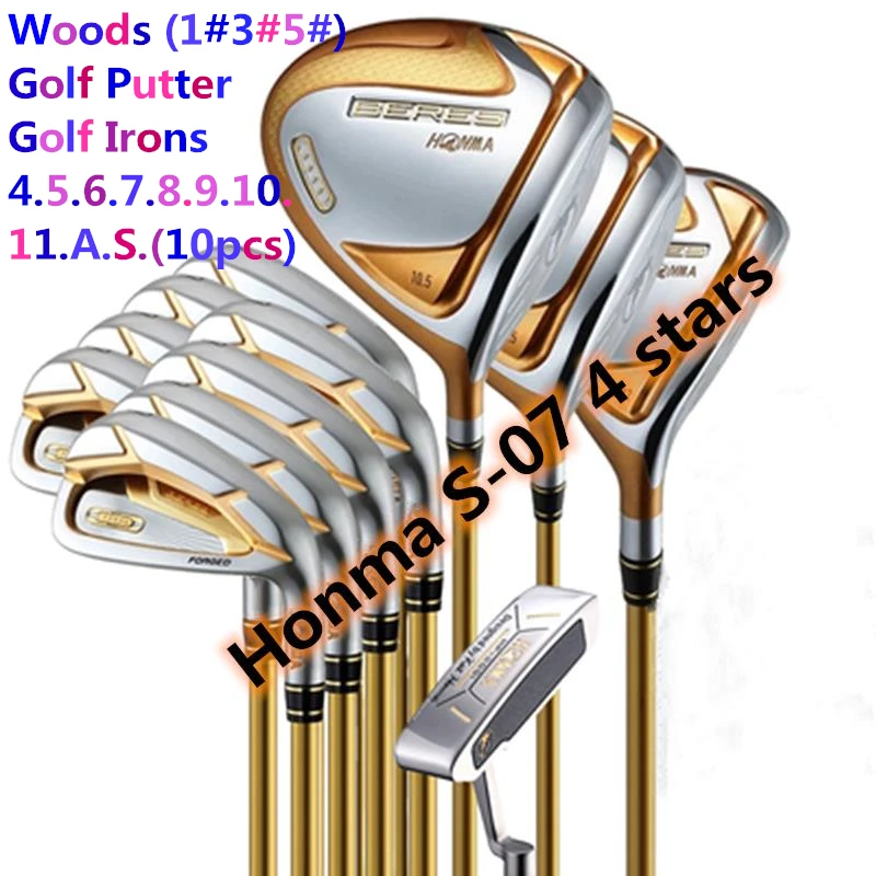 Men golf clubs Honma Beres S-07 4star golf club set intermediate golf clubs/ golf irons+driver+fairway wood+putter (14 pcs/set)