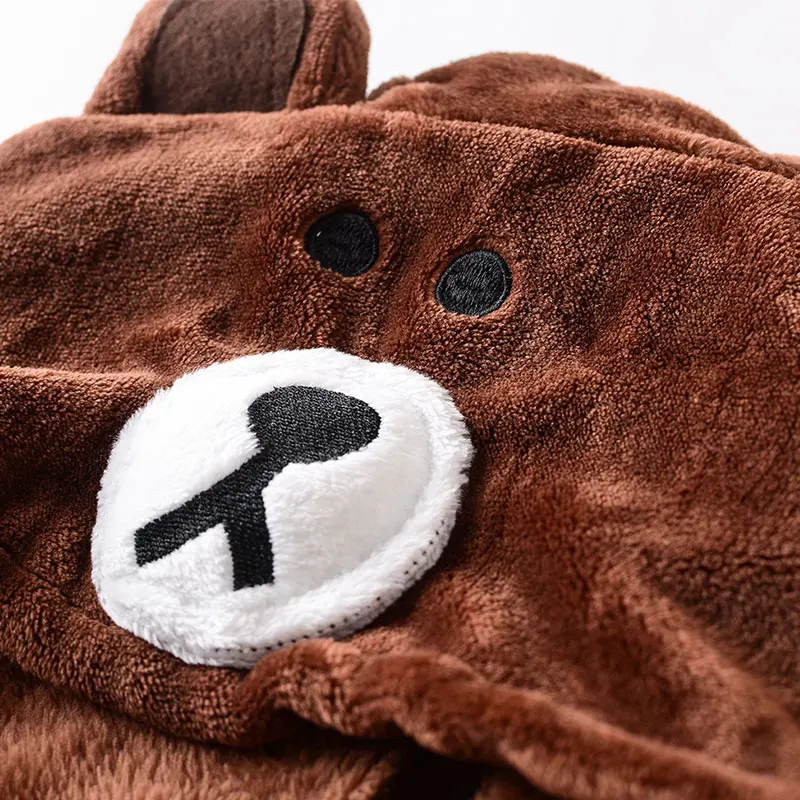 Animal Women Men Pajama Adult Cartoon Bear Kigurumis Zipper Flannel  Winter Warm Sleepwear XXL  Suit Funny Festival Overalls