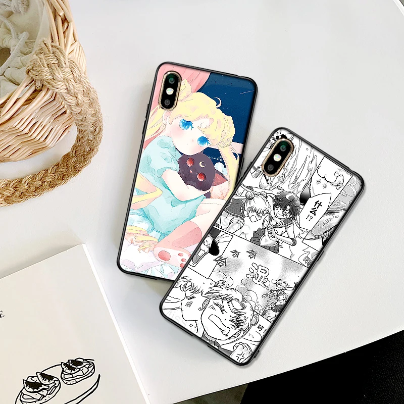 Матросская Луна для iPhone X XR XS MAX Мягкая силиконовая задняя крышка Apple 8 7 6 S Plus чехол